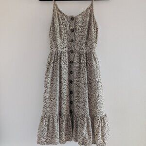 3/$30 Animal print button down ruffle dress